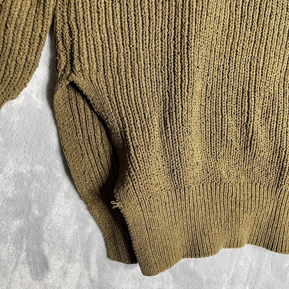 Aerie‎ Oversized Sweater Womens M Olive Green Chunky Knit Relaxed Fit Slouchy - Picture 6 of 11